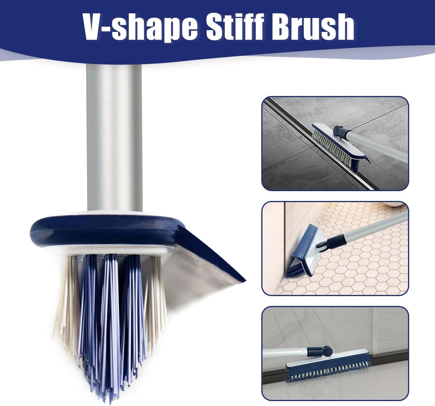 Magic Broom Sweeper, Multifunction Silicone Broom, Household Squeegee Broom for Floor Cleaning, Bathroom, pet Hair, Dark Blue Dog Broom Brush Set (Blue)