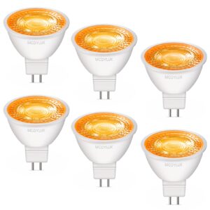 led mr16 orange light bulb 4w, 20w 35w 50w halogen equivalent, 12v low voltage gu5.3 bi-pin led orange bulbs for halloween outdoor landscape yard garden tree pool holiday lighting, 38 deg, 6 pack