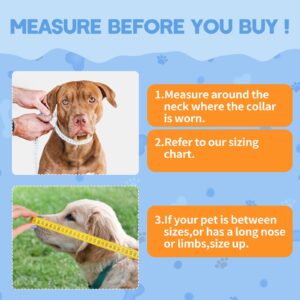 Dog Cone Collar, Adjustable Soft Dog Cone,Comfy Inflatable Dog Collars for After Surgery,Alternative to Cone of Shame,Dual-Sided Pattern Donut Collar for Small Medium Large Dogs,Not Block Vision（L）