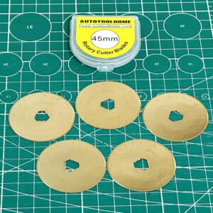 Titanium Coated 45mm Rotary Cutter Blades 50 Pack Replacement Rotary Blades for Fabric Paper Arts Crafts Quilting Scrapbooking Sewing, Sharp and Durable Wholesale