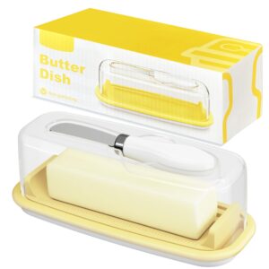 ajijing butter dish, butter dish with lid for countertop, easy scoop, bpa free, butter container with knife spreader, butter holder with tbsp marks, easy to clean butter keeper for refrigerator