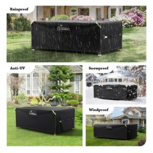 UIRWAY Patio Furniture Covers Waterproof, 96"L x 63"W x 40"H Outdoor Sectional Sofa Covers for Winter with Air Vent, 420D Heavy Duty Outdoor Coffee Table Chair Cover Rectangular with Reflective Strips