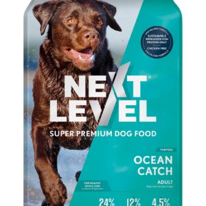 Next Level Super Premium Dog Food – Ocean Catch – Dry Kibble for Adult Dogs of All Breeds – 24% Protein, Fish with Gluten Free Grains