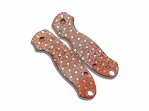 honeycomb engraved copper scales for spyderco para 3