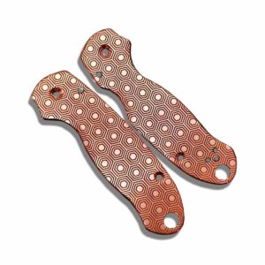 HONEYCOMB engraved Copper Scales for Spyderco Para 3