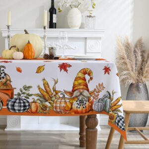 cusugbaso Fall Tablecloth 60x84 Inch Rectangle - Pumpkin Truck Fall Decor for Home - Water Resistant Orange Farmhouse Thanksgiving Table Cloth Rectangle for Party,Dinning,Home