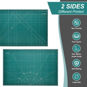 Prime Vinyl Cutting Mat, 23" x 35" Self Healing Cutting Mat, 5-Ply Craft Mat Green, Rotary Cutting Mat for Crafts, Fabric, Sewing, Quilting, Scrapbooking