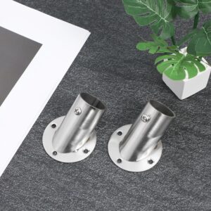 2Pcs Adjustable Socket Bracket Support Holder Stainless Closet Rod Flange Bevel Angle Flange Base