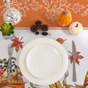 cusugbaso Fall Tablecloth 60x84 Inch Rectangle - Pumpkin Truck Fall Decor for Home - Water Resistant Orange Farmhouse Thanksgiving Table Cloth Rectangle for Party,Dinning,Home