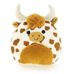 highland cow plush pillow, chubby highland cow plush animal creative gift, gift for kids and adults