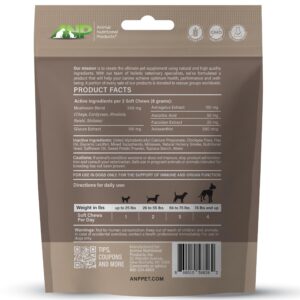 ANP Enhance Your Dog's Health with Mushroom Immune Supplement Boosting Dog Chews - No Animal Protein Formula - Vitality, Longevity, and Gut Health - Potent Reishi, Chaga, and Shiitake Mushrooms