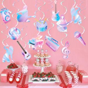 Music Singer Party Hanging Swirls Singer Birthday Party Decoration Popular Singer Themed Swirl Ceilings Pop Music Party Hanging Streamers for Girls Singer Theme Party Baby Shower Supplies