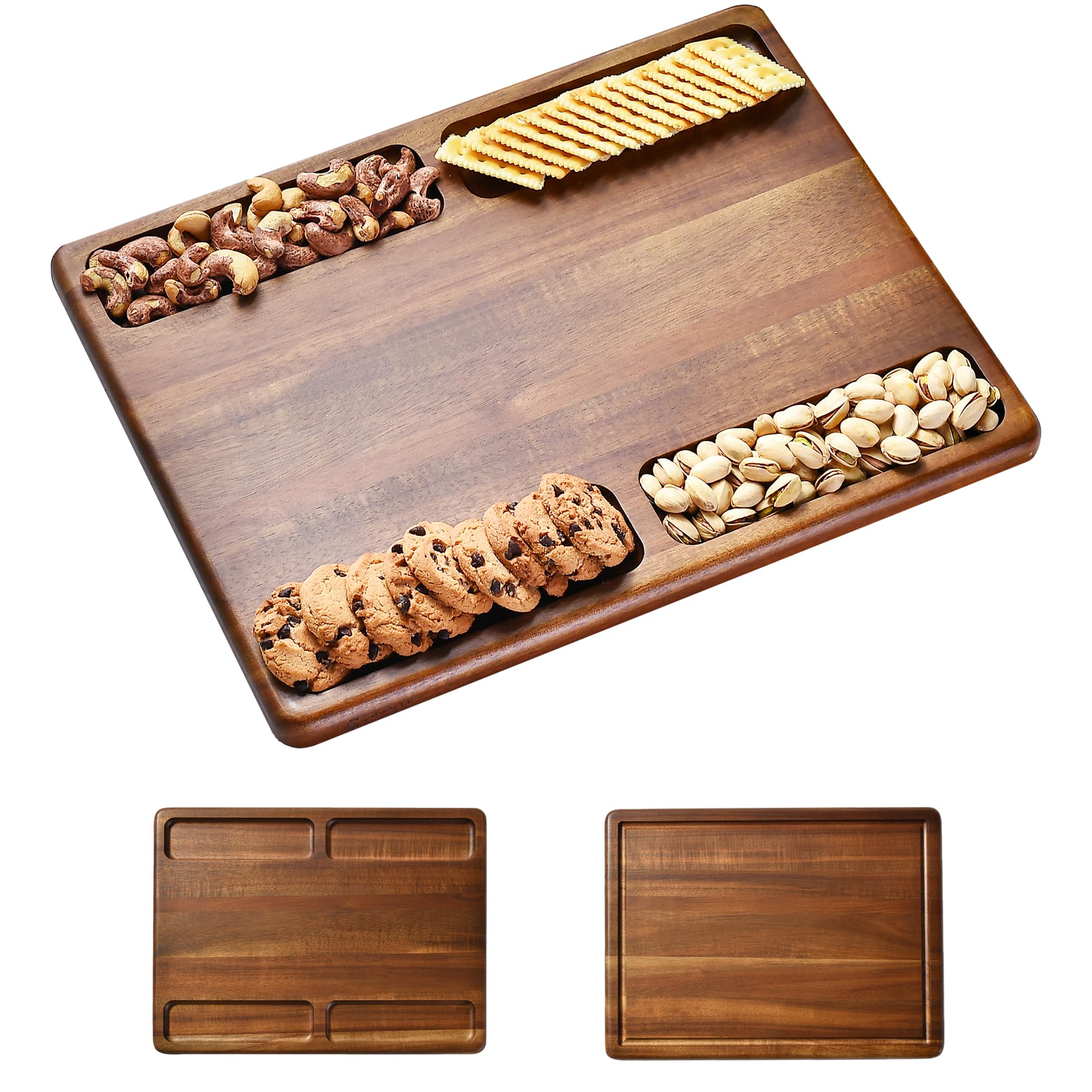 Shanik Premium Charcuterie Board -Cheese and Meat Board, Double-Sided Serving Tray and Cutting Board