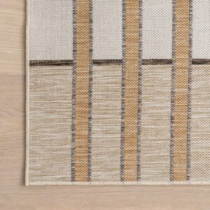 nuLOOM 7' x 9' Upgraded Performance Outdoor Area Rug, Stain Resistant, Durable, Modern, Patio, Balcony, Living Room, Dining Room, Damsel Beige