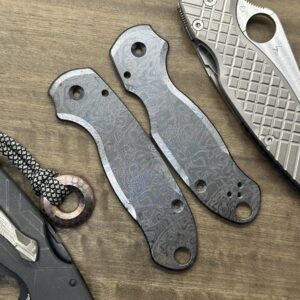 Alien Oil Slick Engraved Black Zirconium Scales for Spyderco para 3