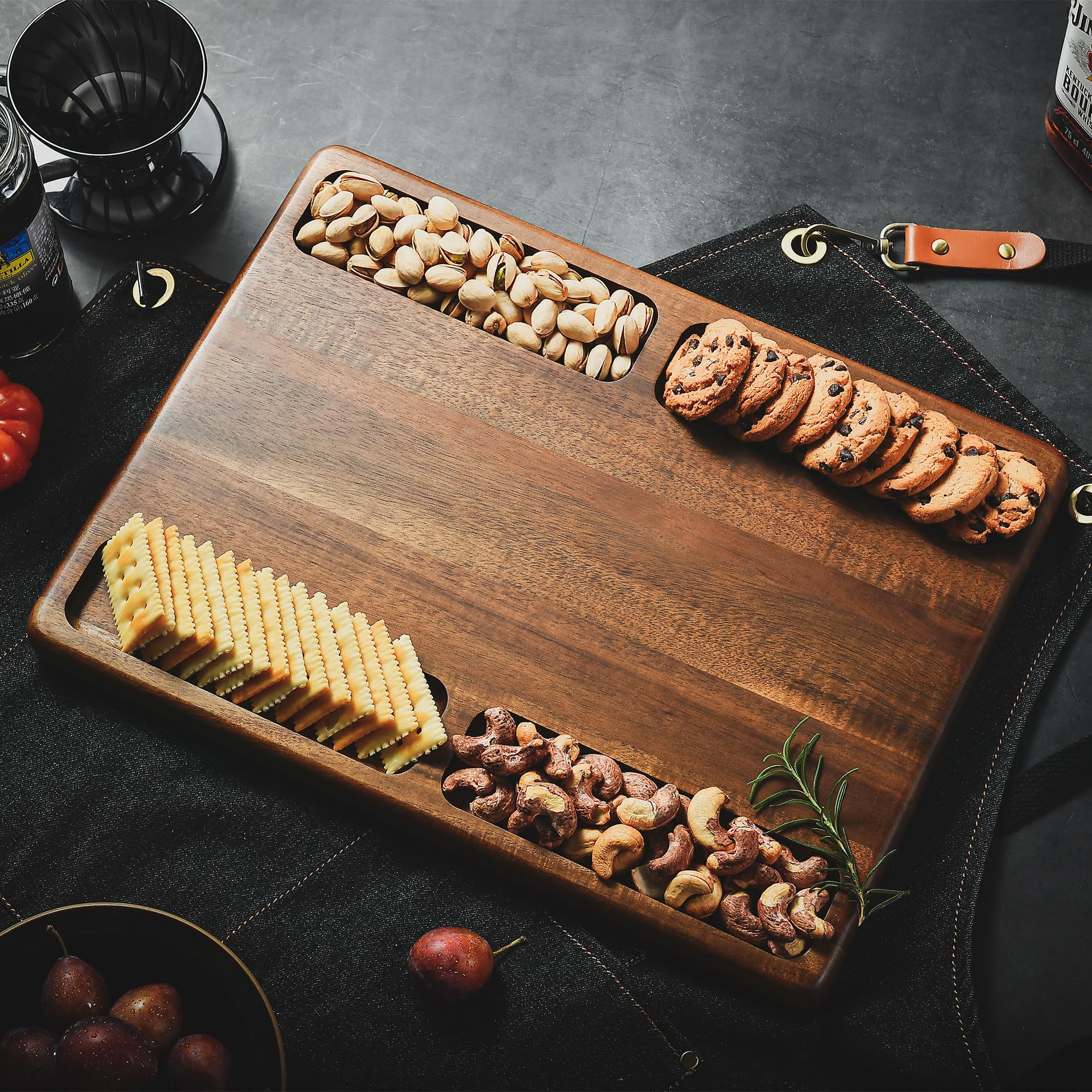 Shanik Premium Charcuterie Board -Cheese and Meat Board, Double-Sided Serving Tray and Cutting Board