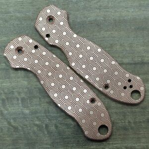 HONEYCOMB engraved Copper Scales for Spyderco Para 3