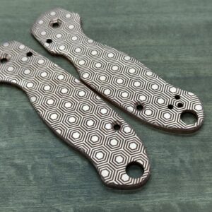 HONEYCOMB engraved Copper Scales for Spyderco Para 3