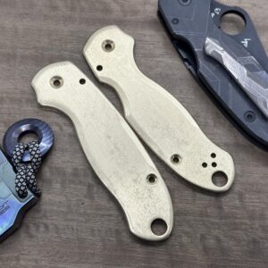 Stone washed BRASS Scales for Spyderco Para 3