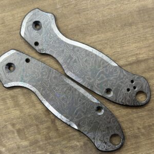 Alien Oil Slick Engraved Black Zirconium Scales for Spyderco para 3