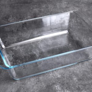 Deep Clear Glass Baking Dish, Rectangular Tempered Glass Baking Pan, The Largest casserole dish. -5.4 Liter