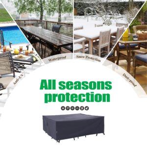 F&J Outdoors Patio Furniture Covers, Waterproof UV Resistant Rip-stop Cover for Outdoor Furniture, Grey, 90"Wx60"Dx27.5"H