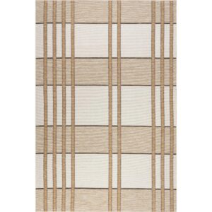 nuLOOM 7' x 9' Upgraded Performance Outdoor Area Rug, Stain Resistant, Durable, Modern, Patio, Balcony, Living Room, Dining Room, Damsel Beige