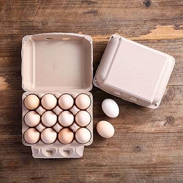 Egg cartons,20 pack chicken egg cartons,Egg cartons 12 count, Classical 3x4 Style Holds Up to One Twelve used as a pulp fiber egg carrier for household, kitchen and farmhouse egg storage containers