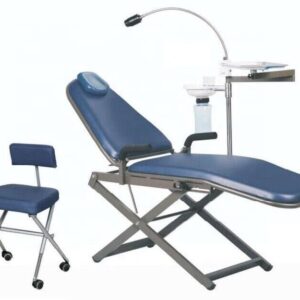 REEHUT Portable Patient Chair with Tray with Integrated LED Exam Light with Dentist Stool + Nylon Bag