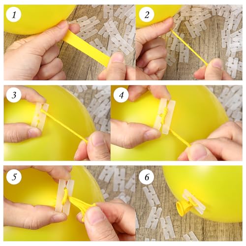 Balloon Tie Tool, 200 Pcs Balloon Clips, H Shape Balloon Ties Balloon Tying Tool, Plastic Balloon Clamps for Sealing, Balloon Arch Clips for Knotting and Sealing Balloons Birthday Party Decoration