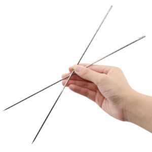 2 PCS 12'' Professional Upholstery Needle, Long Sewing Needles, Long Straight Upholstery Hand Needles, Large Eye Hand Sewing Needles, for Home Upholstery, Carpet, Leather, Canvas Repair Stitching