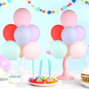 4 Set Balloon Stands for Table, Balloon Sticks with Base Balloon Centerpiece Stand Kit with 28 pcs Balloons for Birthday Wedding Baby Shower Graduation Party Decorations