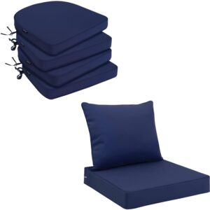 favoyard waterproof outdoor chair cushion 16in set of 4 & outdoor seat cushion set 19n