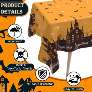 Halloween Tablecloth, 2 PCS Halloween Tablecloth Plastic, Halloween Disposable Tablecloth, 54" x 108" Halloween Tablecloth Rectangle, Halloween Table Cover for Halloween Party Supplies Decorations