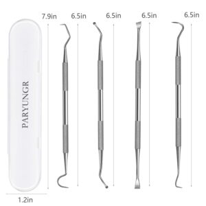 PARYUNGR Dental Tools Pet Dog Teeth Cleaner Tool Kit, Stainless Steel Plaque Remover Dental Picks Tooth Tartar Scraper, Pets Oral Care Hygiene Set for Cats and Dogs Use with Case