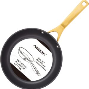 MsMk Nonstick Frying Pan 8 Inch Black, Designed Enamel Exterior Coating Withstand High Temperature And Fade Resistance, Pfoa Free Induction Omelet Pan, Oven Safe, Dishwasher Safe