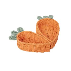 yrmt small storage baskets for entryway, carrot shape decorative bowl basket, paper rope woven basket organizer for candy, keys, wallet, cute home decor set of 2