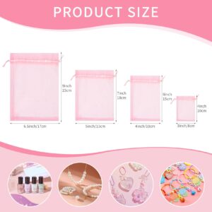 Crweety 50 Pcs Organza Bags-Mix Color 3x4 Inch, Small Gift Bags Goodie Bags Small Mesh Bags Drawstring for Wedding Party Favor Christmas