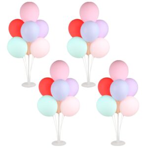 4 set balloon stands for table, balloon sticks with base balloon centerpiece stand kit with 28 pcs balloons for birthday wedding baby shower graduation party decorations