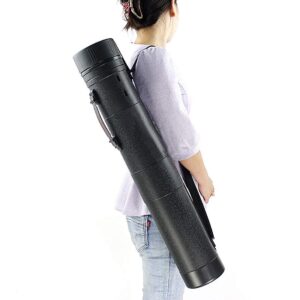 Poster Tubes Large Black Telescoping Drafting Tube, Expand from 31"/80cm to 49.5"/126cm With Shoulder Strap and Handle | Carry Documents Blueprints,Black Extendable Poster Tubes