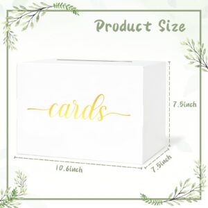 LANLISA White Card Box with Gold Foil Design, Gift Cards Receiving Box Holder for Birthdays Party, Graduations, Bridal & Baby Showers, Wedding Receptions, Retirements, Anniversaries