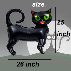 Gallasy 3pcs Black Cat Balloon, 3D Standing Cat Balloon for Birthday Decorations, Groovy Party Decorations, 70s 80s 90s Party Decorations, 2000s Disco Party Decorations, Halloween Cat Decorations