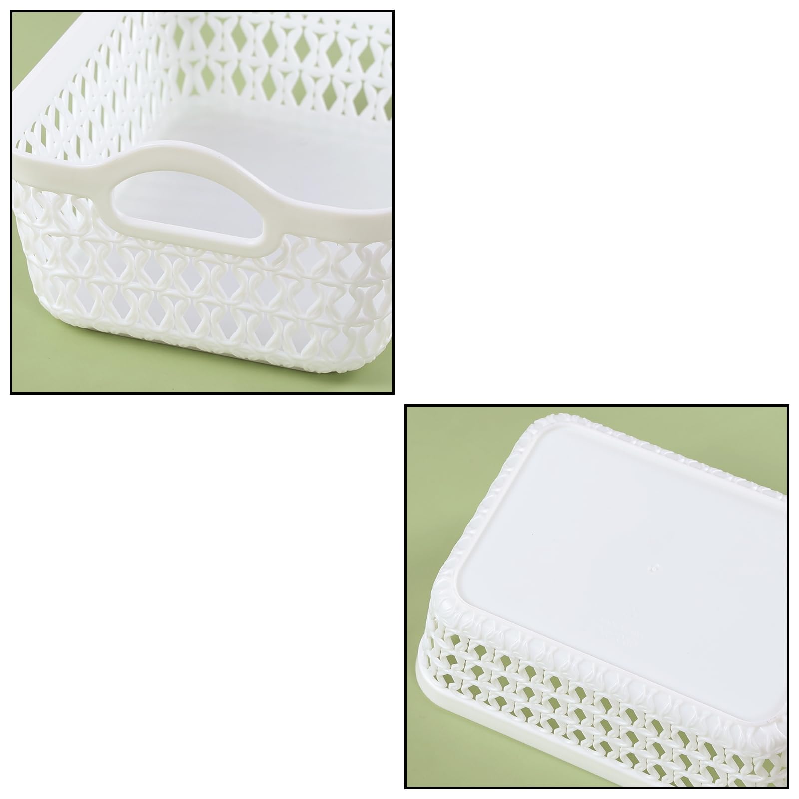 Loiycg 12 Packs Mini Plastic Storage Baskets Tray, White Desktop Tray Basket