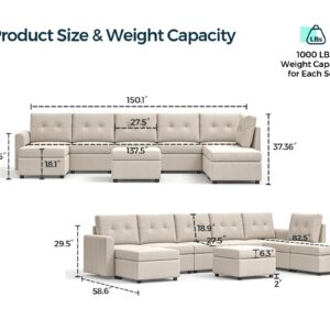 LINSY HOME Rubik III Sectional Couch