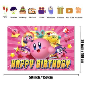 Kir-Star Birthday Party Decorations,Happy Birthday Banner Set for Kids,Cupcake Toppers,Balloons Party Supply