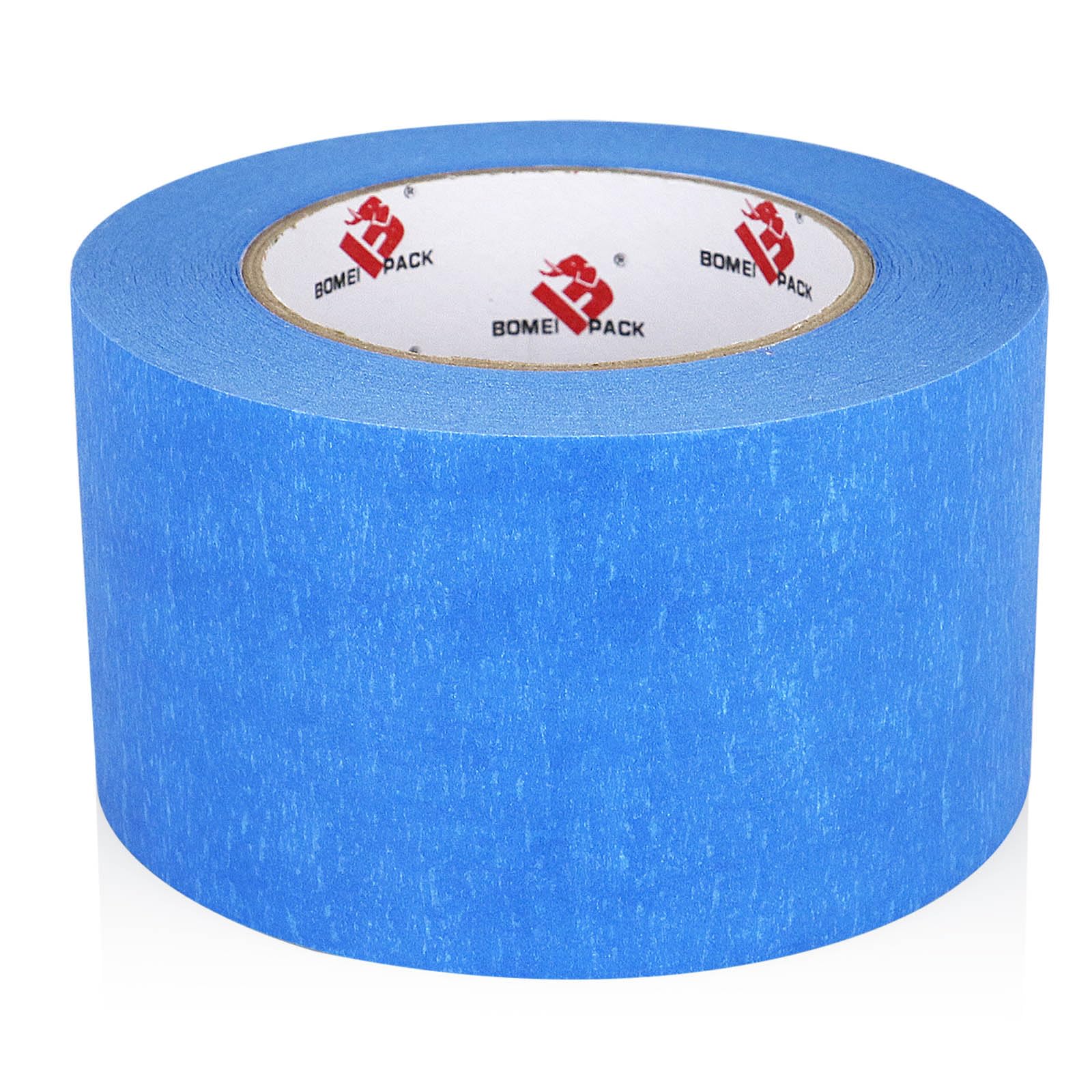 BOMEI PACK Wide Painters Tape 3 Inch Blue, 3 Inches x 60 Yards Painting Tape, 3D Printing Tape for Laser Cutting, 21-Day Clean Removal Wide Masking Tape