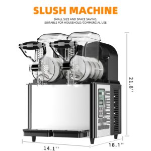 Souldou Commercial Slushy Machine,Can make alcoholic beverage, 4Lx2 Tank Margarita Maker,Frozen Drink Margarita Machine Smoothie Slushy Maker