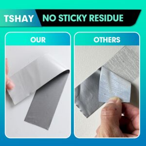 TSHAY Duct Tape, 6 Pack Heavy Silver Duty Duct Tape, Tear by Hand, All Weather, No Residue, 30 Yard x 2 Inch Per Roll - Bulk for Indoor Outdoor Repairs Industrial Use