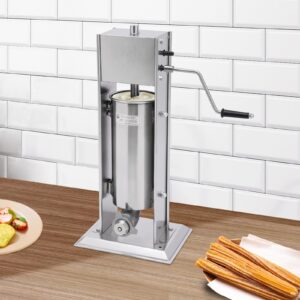 Latin Churro Machine, 5L/1.32gal Stainless Steel Commercial Spanish Churro Maker with 4 Nozzles for Business or Home Use