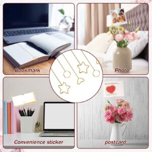 30Pcs Floral Card Holder Picks, Photo Sticks for Centerpieces Photo Memo Holder Pick Stick, Metal Floral Place Card Holder, Gold Round Photo Stick Clip, Gift Card Holder for Wedding and Party(3 Shapes